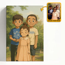 Animated Family Photo Ghibli Style Vertical - Turn Your Family Members Into Ghibli Characters - Gift For Family Members, Siblings