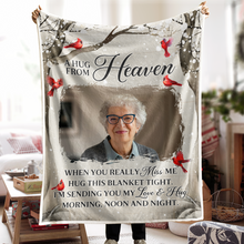 Custom Photo Loving You Forever  - Memorial Personalized Photo Blanket - Gifts For Family Members