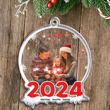 Custom Photo 2024 Christmas - Customized Personalized Acrylic Ornament - Gift For Family Couple Friend