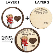 The Year I Found My Missing Piece - Personalized Custom 2-Layered Wooden Ornament - Gift For Couple