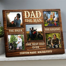 Motorcycle Lover The Legend  - Custom Photo Personalized Canvas Prints Gifts For Dad, Bikers