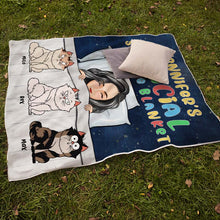 Personalized Fleece Blanket Official Snuggle Blanket Funny Cartoon Cats - Gift For Cat Lovers, Cat Moms