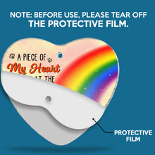 My Heart At The Rainbow Bridge - Personalized Custom Heart Acrylic Ornament - Gift For Pet Lovers