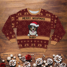 Merry Woofmas - Ugly Sweater - Christmas Gifts For Dog Lovers Personalized Custom Ugly Sweatershirt