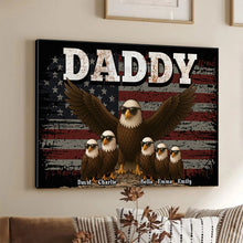 The Eagle Gang American Horizontal - Customized Personalized Canvas - Father's Day Gift For Dad, Grandpa, Husband, Him