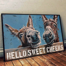 Funny Donkey Hello Sweet Cheeks Donkeys Funny Bathroom - Personalized Custom Poster Gifts