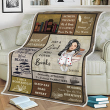 Personalized Custom Flannel Blanket My Reading Blanket I Am A Bookaholic - Gift For Book Lovers