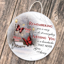 Missing You Is A Heartache - Personalized Customized Door Sign - Memorial Gift For Loss