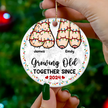 A Lifetime Is Never Enough With You - Customized Personalized Ceramic Ornament - Christmas Gift For Couple Husband Wife