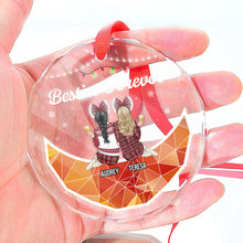 Besties Forever -  Personalized Glass Ornament - Gift For Besties BFF Sisters