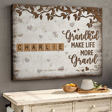 Custom Your Grandkids Name Crossword - Personalized Customized Canvas - Gifts For Family Members