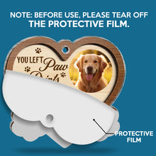 Custom Pet Photo Your Paw On My Heart - Customized Personalized Car Ornament - Gift For Memorial Pet Mom Pet Dad Loss Gift