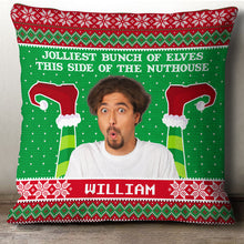 Custom Photo Jolliest Bunch Of Elves - Personalized Custom Pillow - Christmas Gift For Family