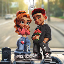 3D Y2k Style Couple - Customized Personalized Acrylics Car Ornament - Valentine's Day Gift For Couples, Lovers