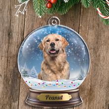 Custom Photo Pet Snow Globe - Personalized Custom Acrylic Ornament - Christmas Gift For Pet Lovers