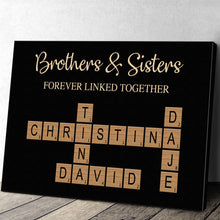 Brothers & Sisters Forever Linked Together - Personalized Customized Canvas - Gifts For Family Members