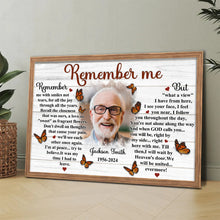 Remember Me Canvas Wall Art - Personalized Customized Canvas - Memorial Gift For Family Members