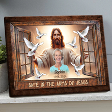 Safe In The Arms Of Jesus - Memorial Gifts - Personalized Canvas Prints