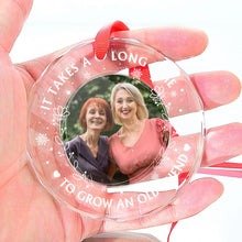 True Friendship Is A Journey - Personalized Glass Ornament - Gift For Old Friend, Best Friend, Besties