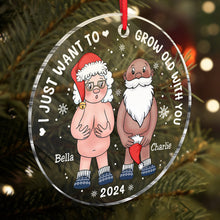 Funny Christmas Old Couples - Personalized Acrylic Ornament - Christmas Gift For Couples, Elder Couples