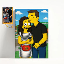 Simpsonize Couple Photo - Turn Your Photo to Simpsons Canvas - Gift For Couple, Him, Her