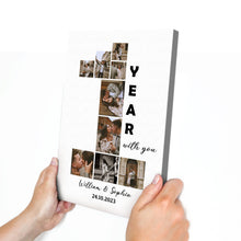 Custom Photo 1 Year With You - Personalized Customized Canvas - Gifts For Couple