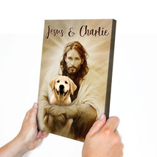Custom Pet Photo In The Arms Of Jesus - Personalized Customized Canvas - Memorial Gift For Pet Lovers