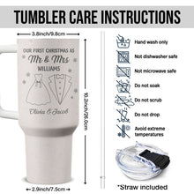 Our First Christmas As Mr & Mrs - Personalized Custom 40oz Stainless Steel Tumbler - Gift For Couple