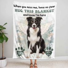 Custom Photo Hug This Blanket Know I'm Here - Personalized Customized Blanket - Memorial Gift For Pet Lovers, Pet Loss