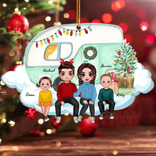 Personalized Acrylic Ornament Family Couple On Christmas Truck Gift For Family, Couple