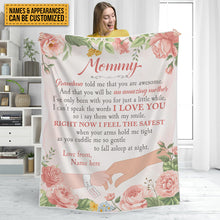 I Love You You Are Awesome Mommy - Family Personalized Custom Baby Blanket - Baby Shower Gift, Gift For First Mom