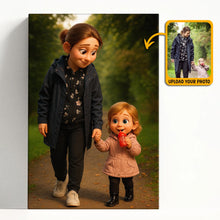 Cartoonize Your Photo Pixar Style - Turn Your Photo to Cartoon Canvas - Gift For Family Members, Siblings