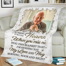 Hug This Blanket When You Miss Us - Personalized Photo Blanket - Memorial Gift For Family Members