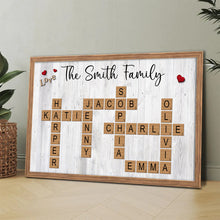 Family Crossword Canvas - Customized Family Name Canvas - Gift For Family Members