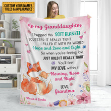 Personalized Custom Fleece Blanket Granddaughter Hug This Blanket Gift For Granddaughter, Grandson