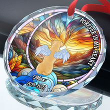 Forever In My Heart - Customized Personalized Glass Ornament - Gift For Loss Pet Dog Memorial