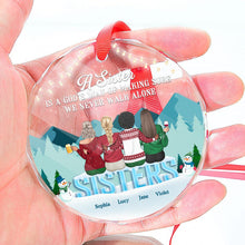 We Never Walk Alone - Customized Personalized Glass Ornament - Christmas Gift For Bestie