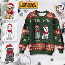 Christmas Snowy Puppies - Ugly Sweater - Christmas Gifts For Dog Mom, Dog Dad Personalized Custom Ugly Sweatershirt