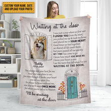 Custom Photo Personalized Custom Fleece Blanket Waiting At The Door Memorial Gift For Dog Lovers