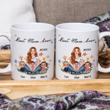 Best Mom Ever Mother Sitting With Kids Gift For Mother Personalized Custom Ceramic Mug