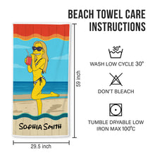 Simpsonize Your Photo - Turn Your Photo to Simpsons Beach Towel - Gift For Family Members, BFF, Couple, Besties