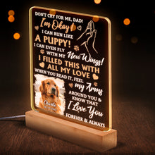 Custom Pet Photo Don't Cry For Me - Customized Personalized 3D LED Light - Gift For Memorial Dog Family Loss Gift