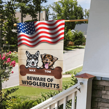 Beware Of Wigglebutts Stars And Stripes Gift For Dog Lover Personalized Custom Flag