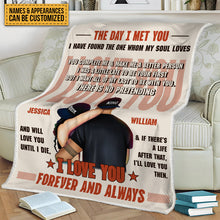 The Day I Met You - Couple Blanket - Gifts For Couple - Personalized Custom Fleece Flannel Blanket