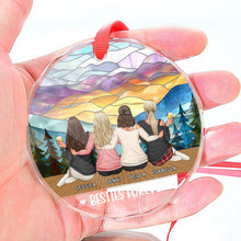 Besties Best Friends Forever - Personalized Custom Glass Ornament - Gift For Besties, Sisters, BFF