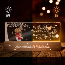 My Favorite Place In All The World -  Personalized Custom Acrylic LED Night Light - Gift For Couple