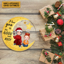 Moon Pattern Doll Parents & Kid Personalized Ornament - Christmas Gift For Parents And Kid