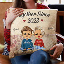 Vintage Couple Together Since - Personalized Customized Pillow - Anniversary Gift For Lover, Couple, Husband, Wife