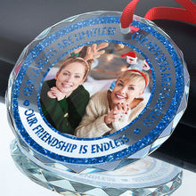Bling Bling Glitter Custom Photo Ornament - Personalized Glass Ornament - Christmas Gift For Best Friends, Besties, Soul Sisters