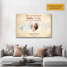 The Love Between Mother & Son No Distance - Gift For Mom - Personalized Custom Poster Custom Map Poster